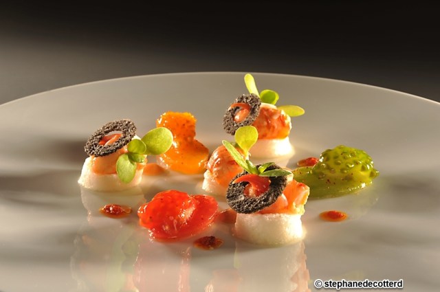 La Vinaigrette d'écrevisses du lac Léman, pulpe de tomates