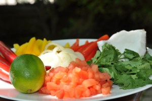 Tous les ingrédients sont prêts à cuisiner