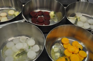 Faire suer les légumes séparément